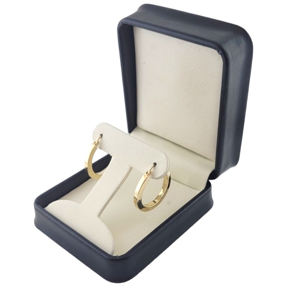 14K Yellow Gold Circle Hoop Earrings #16783 - Picture 11 of 11